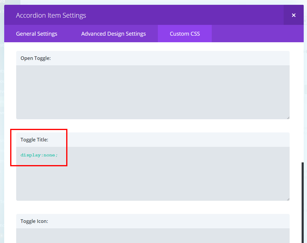 Divi Accordion CSS