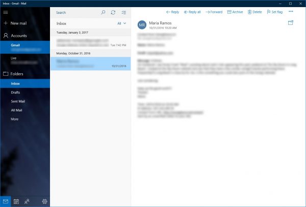 Microsoft Mail screeenshot