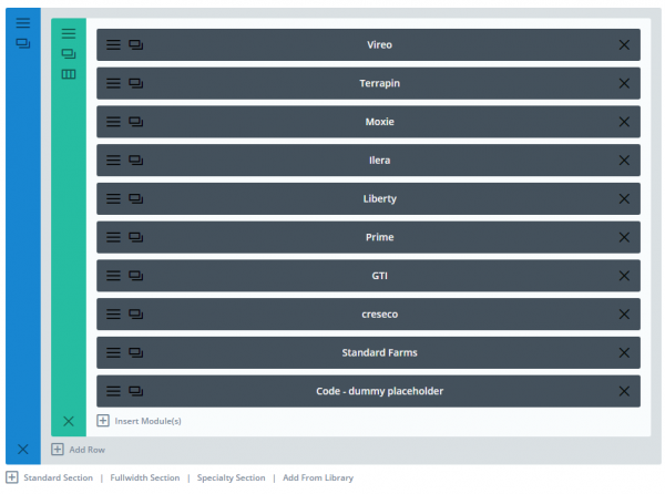 Modules in Divi editor