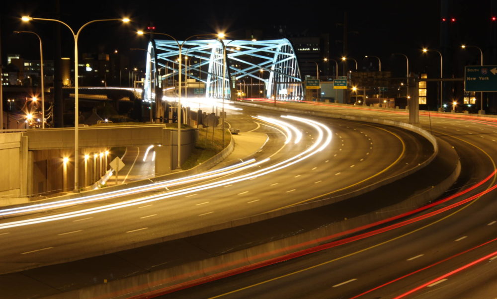 Providence highway at night