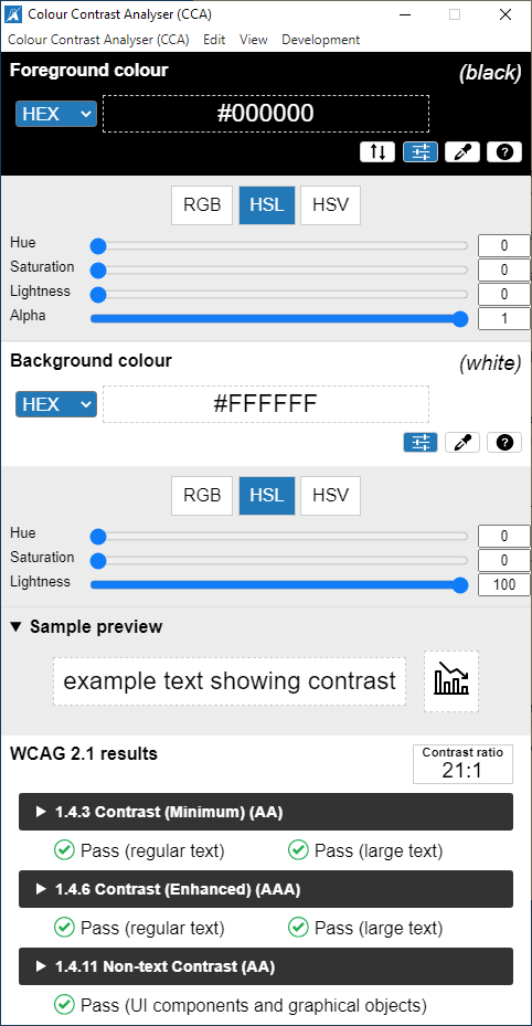 Colour Contrast Analyser