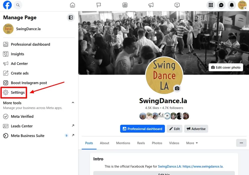 Facebook Page Settings