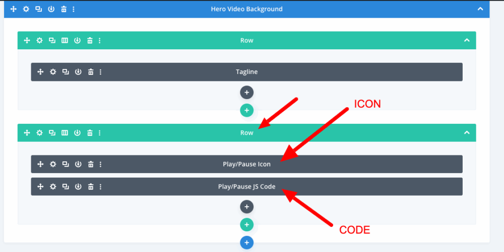 Added row and modules for the Pause button